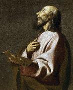 Francisco de Zurbaran Detail from Saint Luke as a Painter before Christ on the Cross. Widely believed to be a self-portrait Spain oil painting artist